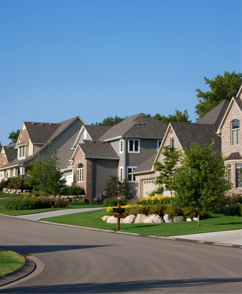 Nice upscale homes on suburban street